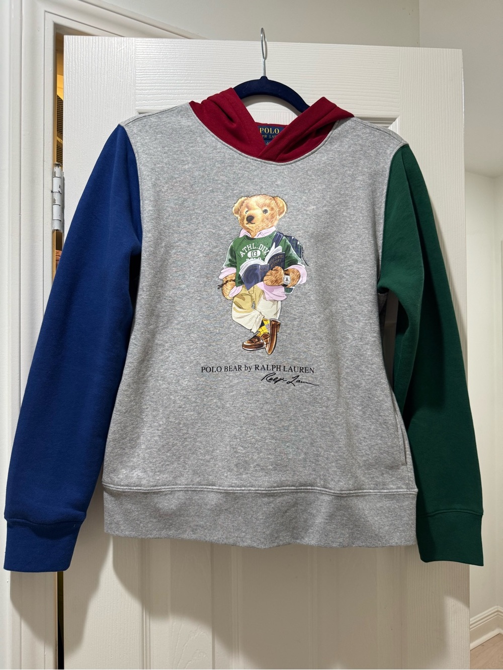 Polo by Ralph Lauren Gray Sweatshirt with Red Hood Trim